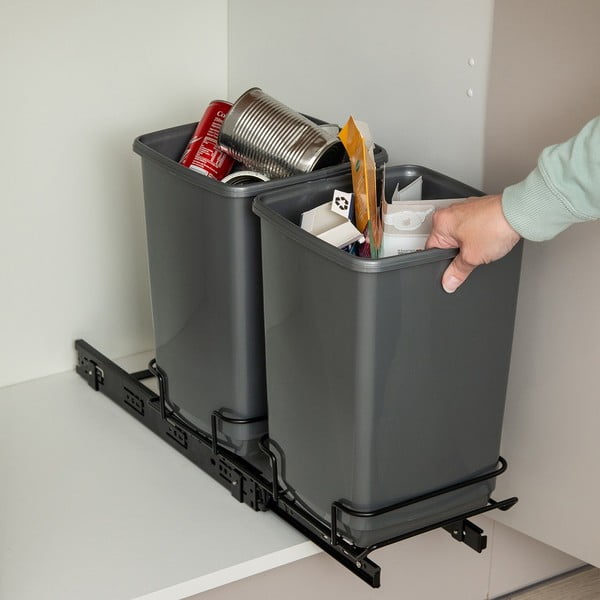 Plastikust prügikastid 2 tk komplektis 20 l - Addis-image-1