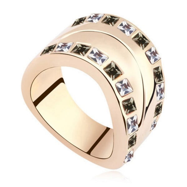 Pozlacený prsten s krystaly Swarovski Josephine, velikost 52