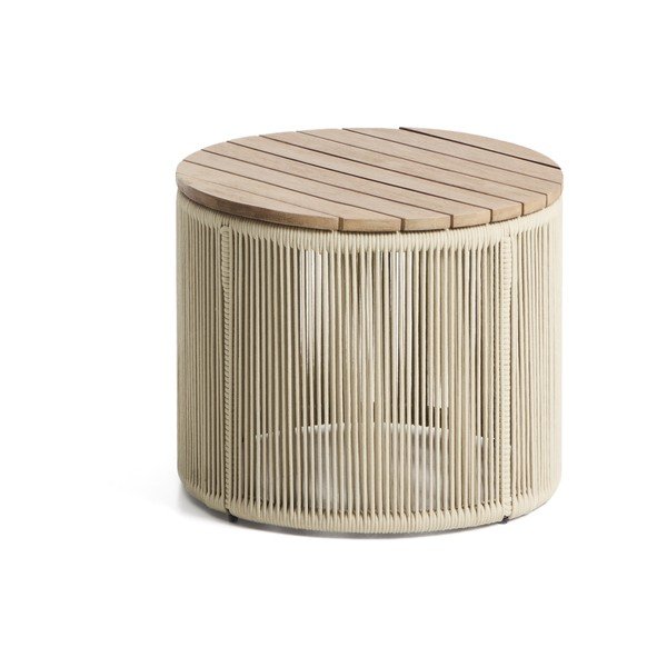 Ümmargune aiakohvilaud akaatsiaplaadiga ø 60 cm Dandara - Kave Home-image-4