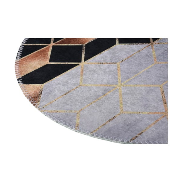 Must-valge pestav ümmargune vaip ø 100 cm - Vitaus-image-2