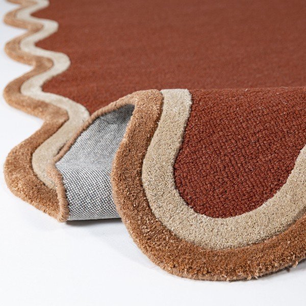 Käsitsi kootud villaseguga vaip terrakota värvi 120x170 cm Rivo Wool - Flair Rugs-image-2