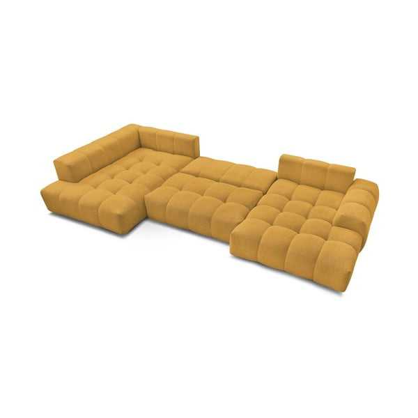 Šenilldiivanvoodi/panipaigaga nurgadiivan sinepikarva värvi (vasak nurk/"U" kujuline) Everest - Bobochic Paris-image-4