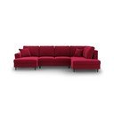 Punane sametist panipaigaga nurgadiivanvoodi (parem nurk/"U"-kujuline) Kyoto - Cosmopolitan Design
