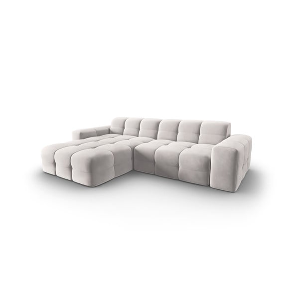 Helehall sametist nurgadiivan (vasakpoolne nurk) Kendal - Micadoni Home-image-3