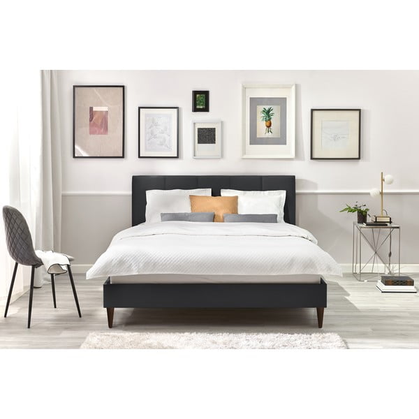 Antratsiitne polsterdatud kaheinimese voodi koos võrega 160x200 cm Vivara - Bobochic Paris-image-4