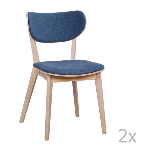 Sada 2 modrých židlí z dubového dřeva  Folke Cato