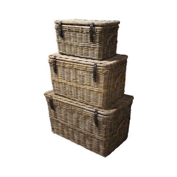Sada 3 úložných košů z koboo ratanu HSM collection Storage