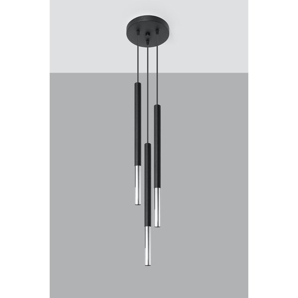 Must-hõbedane metallist rippvalgusti ø 20 cm Asarot - Sollux-image-3