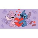 Lilla puuvillane laste saunalina 70x140 cm Lilo ja Stitch "Kiss" – Jerry Fabrics