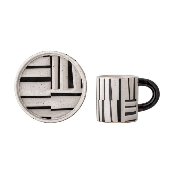 Must-valge kivikeraamikast tass 300 ml Frankie - Bloomingville-image-3