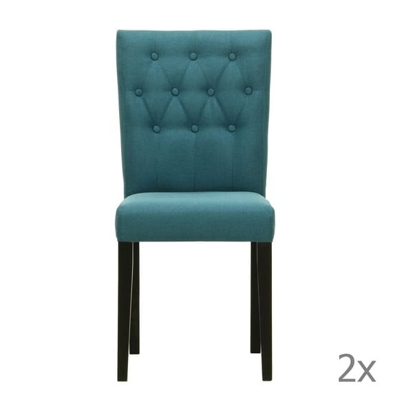 Sada 2 židlí Monako Etna Blue, černé nohy