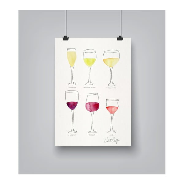 Plakát Americanflat Wine Glass Collection by Cat Coquillette, 30 x 42 cm