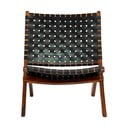 Mustast nahast kangastega tugitool Perugia - House Nordic
