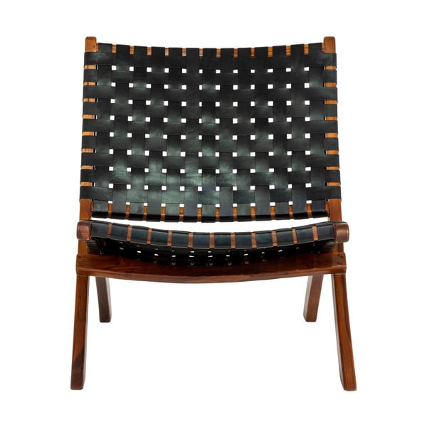 Mustast nahast kangastega tugitool Perugia - House Nordic-image-2