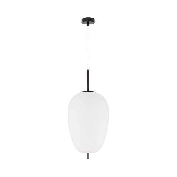 Valge/must klaasist ripplamp ø 27 cm Lato - Nova Luce