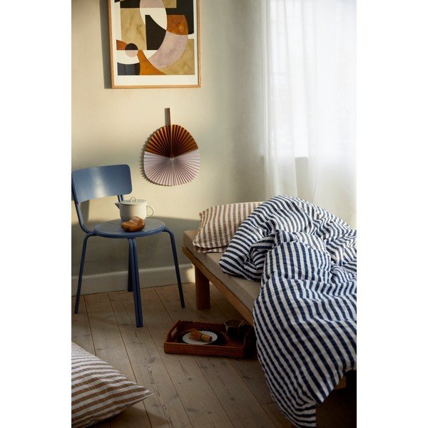 Valge ja tumesinine laiendatud krepp voodipesu 140x220 cm Bæk&Bølge - JUNA-image-4