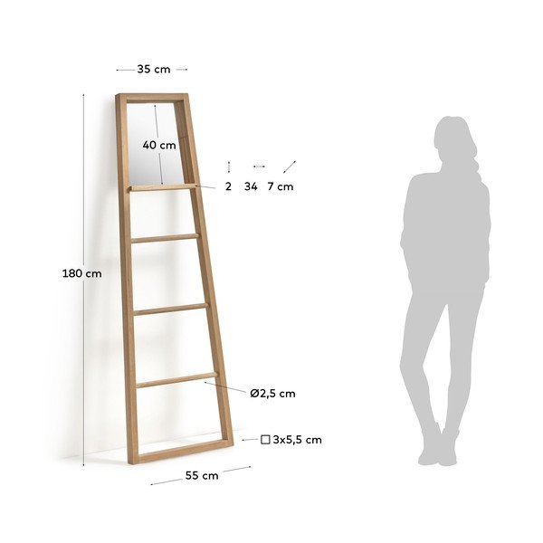 Dekoratiivne redel, mis on valmistatud mahagonipuust Flavina - Kave Home-image-3