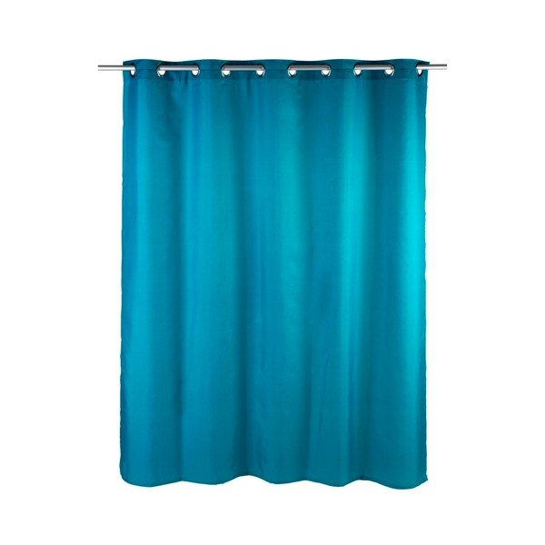 Petrolejově modrý sprchový závěs Wenko Comfort Flex, 180 x 200 cm