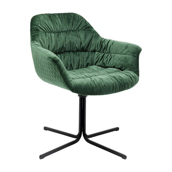 Roheline sametiga polsterdatud tool Swivel Swivel Colmar - Kare Design