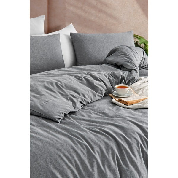 Antratsiitne voodipesu üheinimesevoodile 140x200 cm Yarn Dyed - Mijolnir-image-1