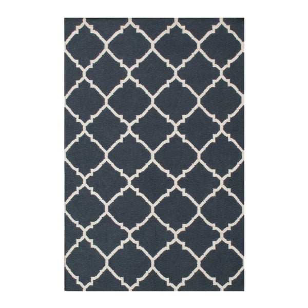 Tmavě šedý vlněný koberec Caroline, 120x180 cm