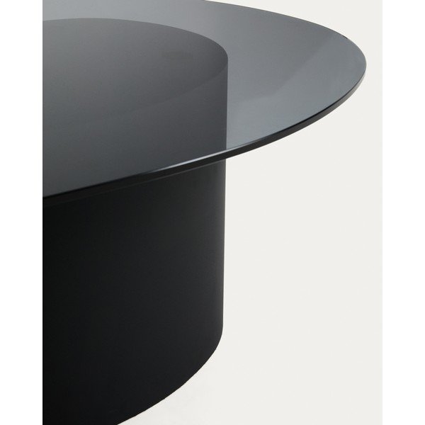 Must kohvilaud klaasist pealispinnaga 74x81,5 cm Olir - Kave Home-image-4