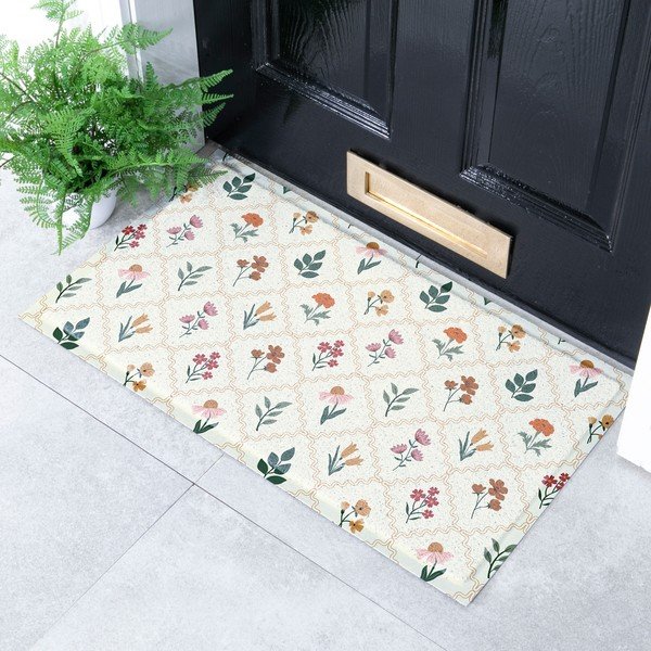 PVC uksematt 40x70 cm Vintage Floral Stamp - Artsy Doormats-image-1