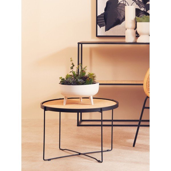 Rotangist ümmargune kohvilaud naturaalses värvitoonis ø 60 cm Depok - Premier Housewares-image-2