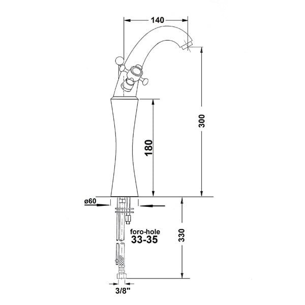 Hõbe-kuldne segisti Antea - Sapho-image-2