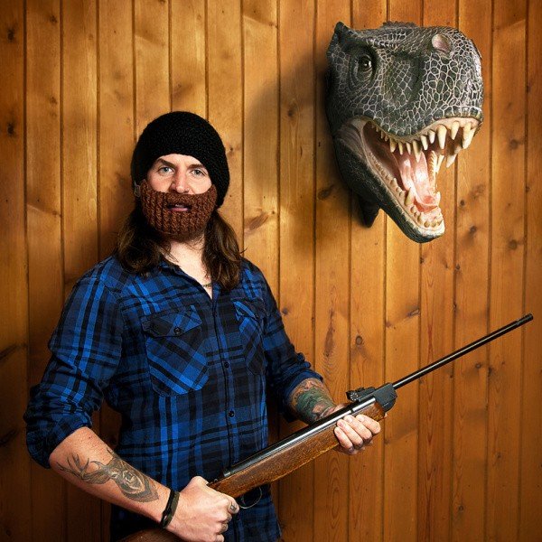Černá čepice s odepínatelným plnovousem Beardo Original -image-3