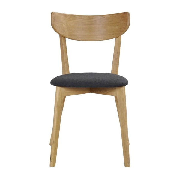 Pruunist tammepuust söögitool tumehalli istmega Ami - Rowico-image-1