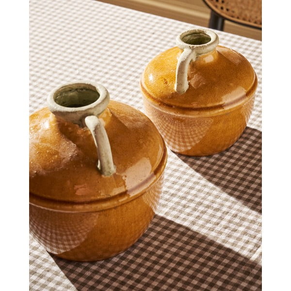 Pruun keraamiline vaas Tamariu - Kave Home-image-2