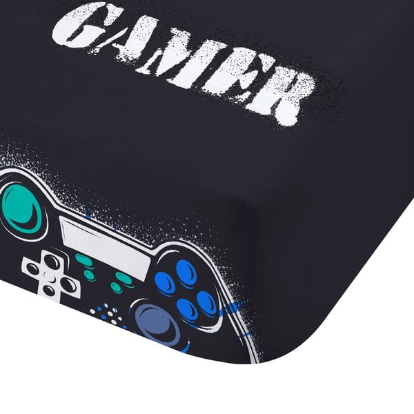 Must laste voodilina üheinimesevoodile 90x190 cm Game Over - Catherine Lansfield