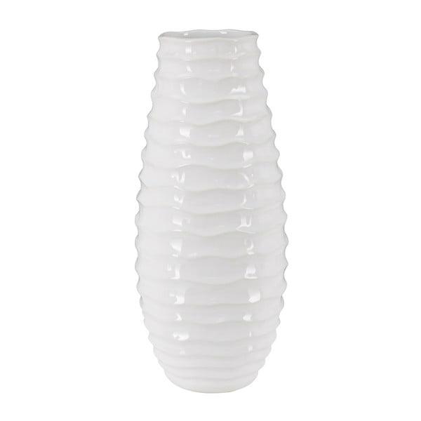 Bílá keramická váza Mauro Ferretti Waves, 13 x 30,5 cm