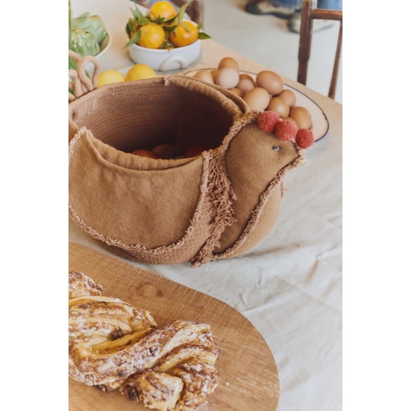 Pruun tekstiilist laste mänguasjakorv 48x32x29 cm Chicken Toffee - Lorena Canals-image-2