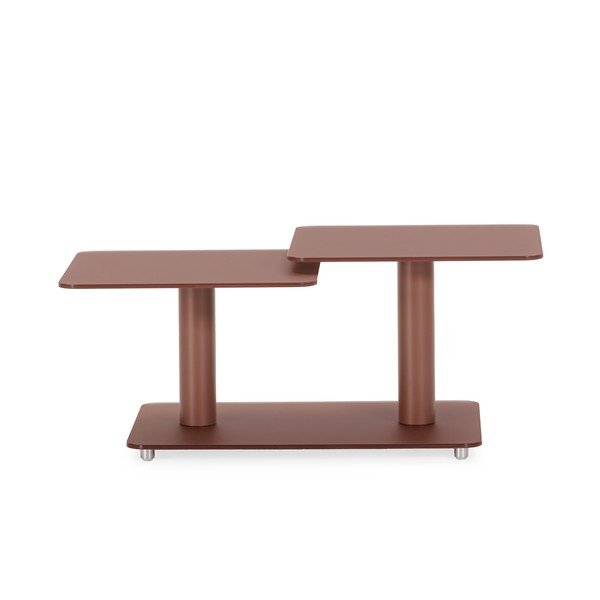 Terrakota värvi klaasist kohvilaud 54x115 cm Elvi - Marckeric-image-1