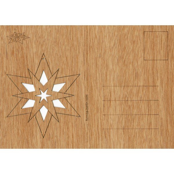 Puidust postkaart Double star, 14,8 x 10,5 cm - Formes Berlin-image-1