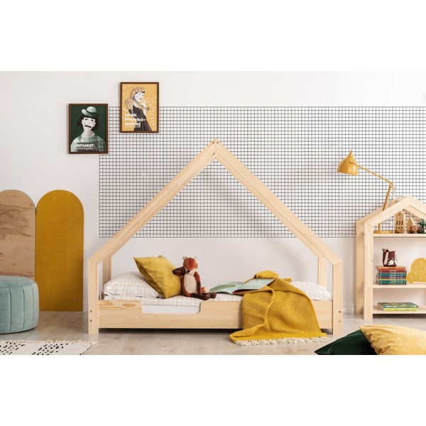 Domečková dětská postel z borovicového dřeva Adeko Loca Cassy, 80 x 140 cm
