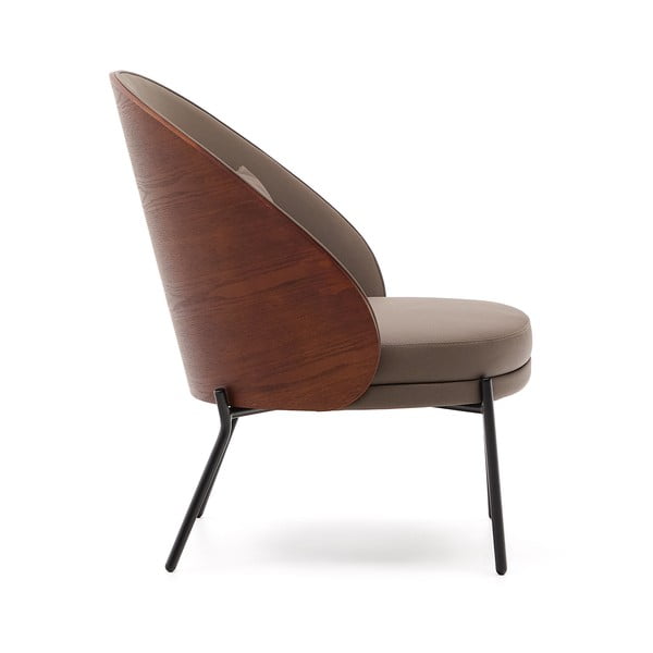 Pruun kunstnahast tugitool Eamy - Kave Home-image-3