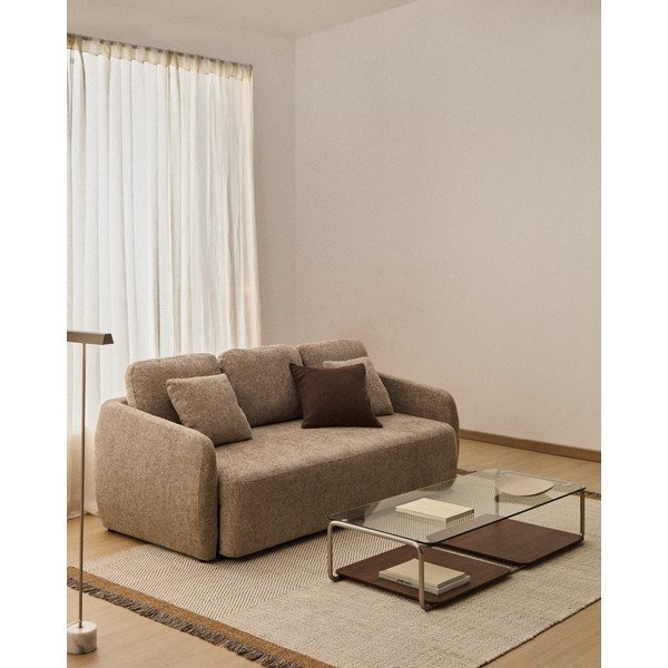 Taupe šenillist diivanvoodi 218 cm Laira - Kave Home-image-1