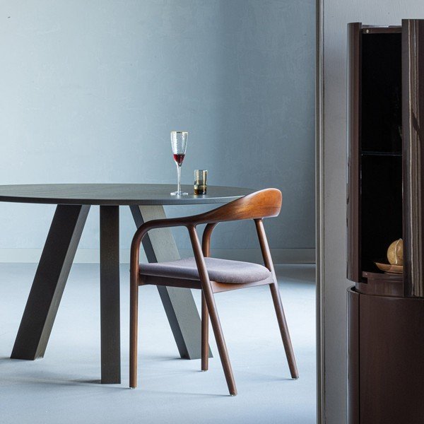 Ümmargune tammepuust söögilaud ø 129 cm Rhonda - WOOOD-image-1