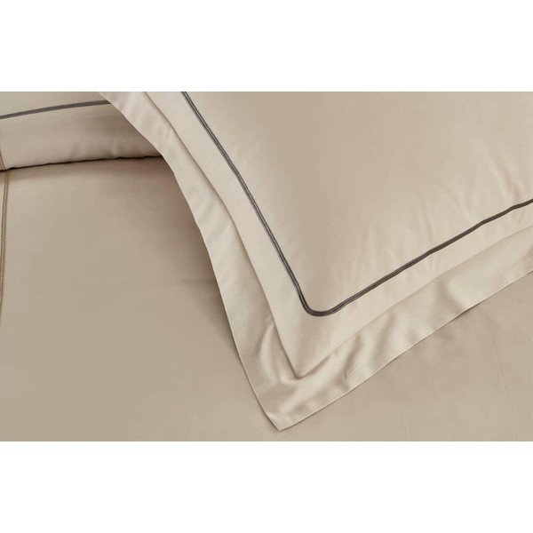 Beež Renforcé puuvillast pikendatud voodipesu kaheinimesevoodile 240x220 cm Calm of Lines - Mila Home Luxury-image-2