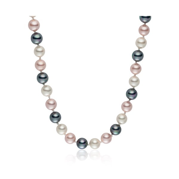 Šedorůžový perlový náhrdelník Pearls of London Mystic, délka 42 cm