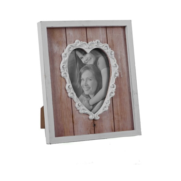 Dřevěný fotorám ve tvaru srdce Ego Dekor, 24 x 29,5 cm