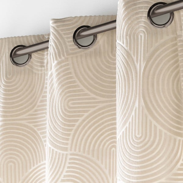 Beež sametist kardin 135x260 cm Eva - douceur d'intérieur-image-2