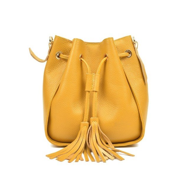 Žlutá kožená kabelka Carla Ferreri Jessie-image-1