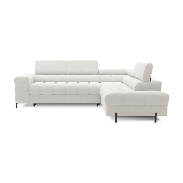 Kreem buklee-kangast lahtikäiv/sahtliga nurgadiivan (parem nurk/L-kujuline) Ferucce – ELTAP