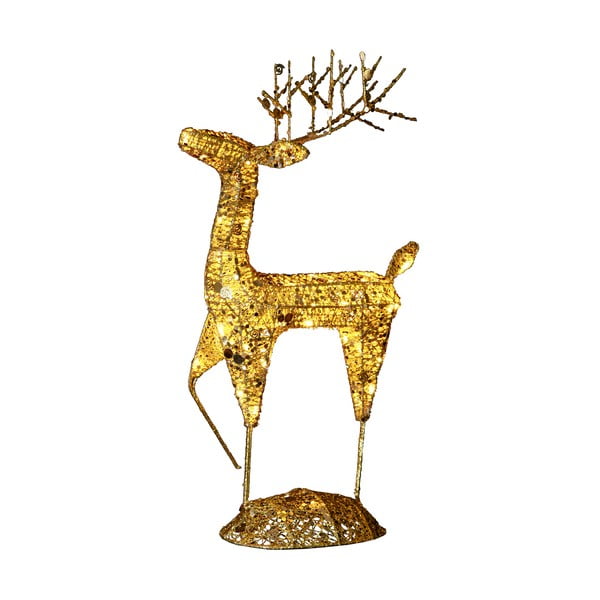 Svítící LED dekorace Best Season Golden Deer, výška 68 cm