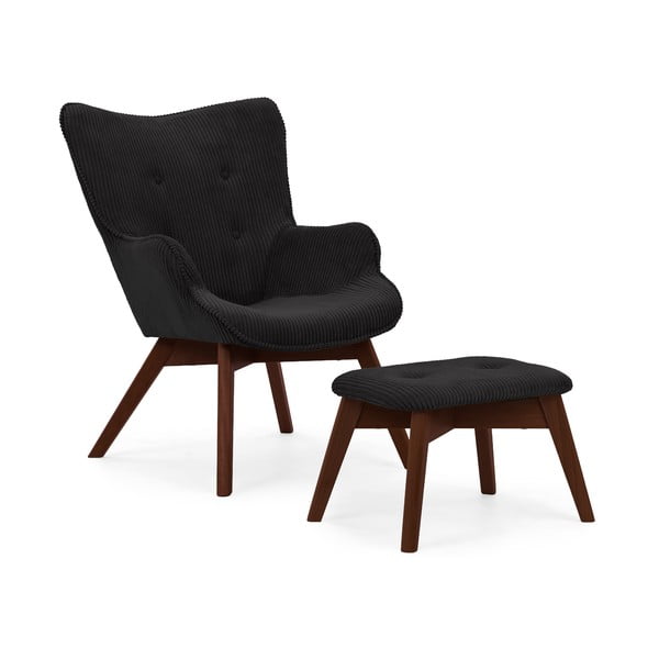 Must velvetist tugitool koos jalatoega Niko - Ropez