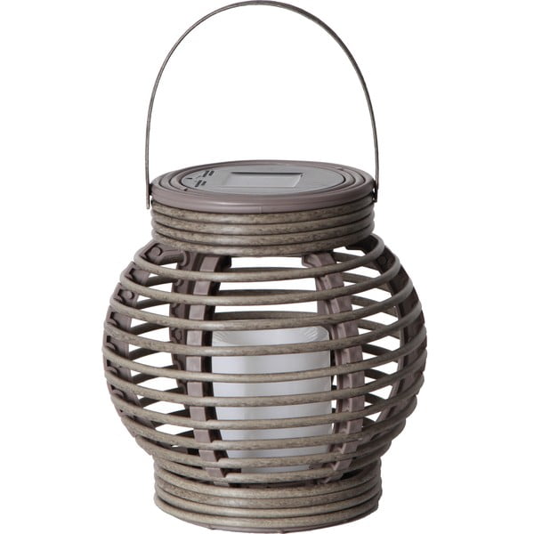 Pruun päikesepaneeliga LED-latern sobib välitingimustesse , kõrgus 16 cm Rotang - Star Trading